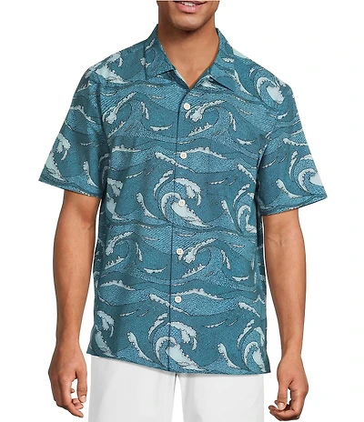 Tommy Bahama Bahama Coast Wavescape Oasis Short Sleeve Woven Shirt