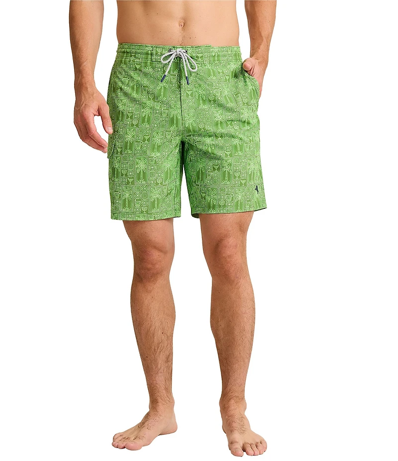 Tommy Bahama Baja Palm Tini 8#double; Inseam Swim Trunks
