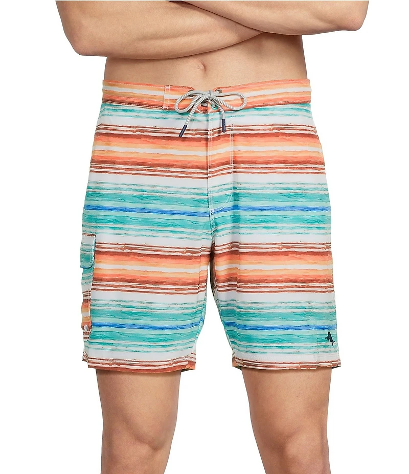 Tommy Bahama Baja Serape Stripe 8#double; Inseam Boardshorts