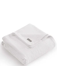 Tommy Bahama Bamboo Woven White Yarn Dyed Bed Blanket