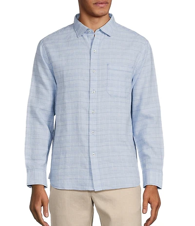 Tommy Bahama Barbados Breeze Playa Plaid Long Sleeve Linen Blend Shirt