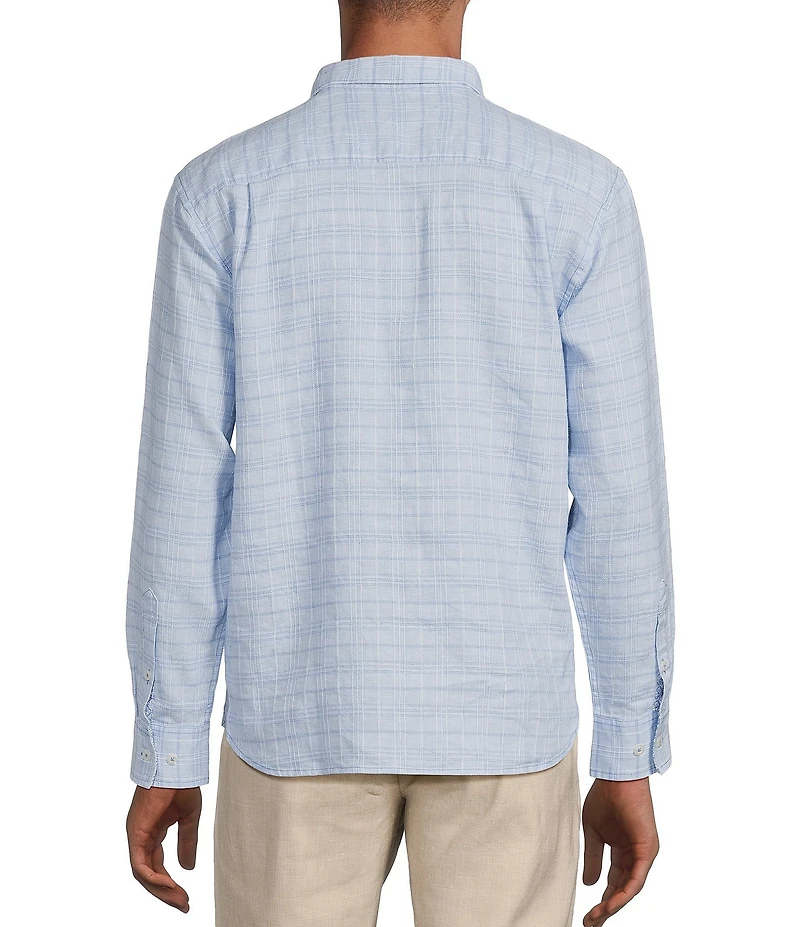 Tommy Bahama Barbados Breeze Playa Plaid Long Sleeve Linen Blend Shirt