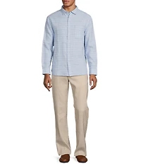 Tommy Bahama Barbados Breeze Playa Plaid Long Sleeve Linen Blend Shirt