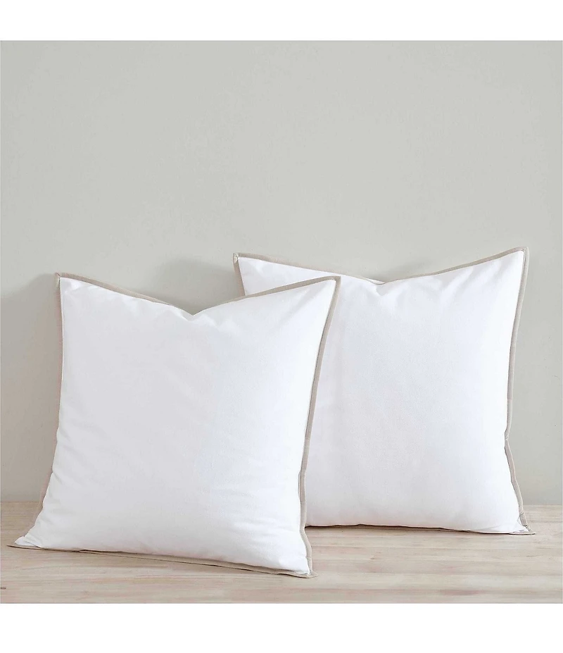Tommy Bahama Basic Canvas Contrast Trim Euro Shams, Set of 2