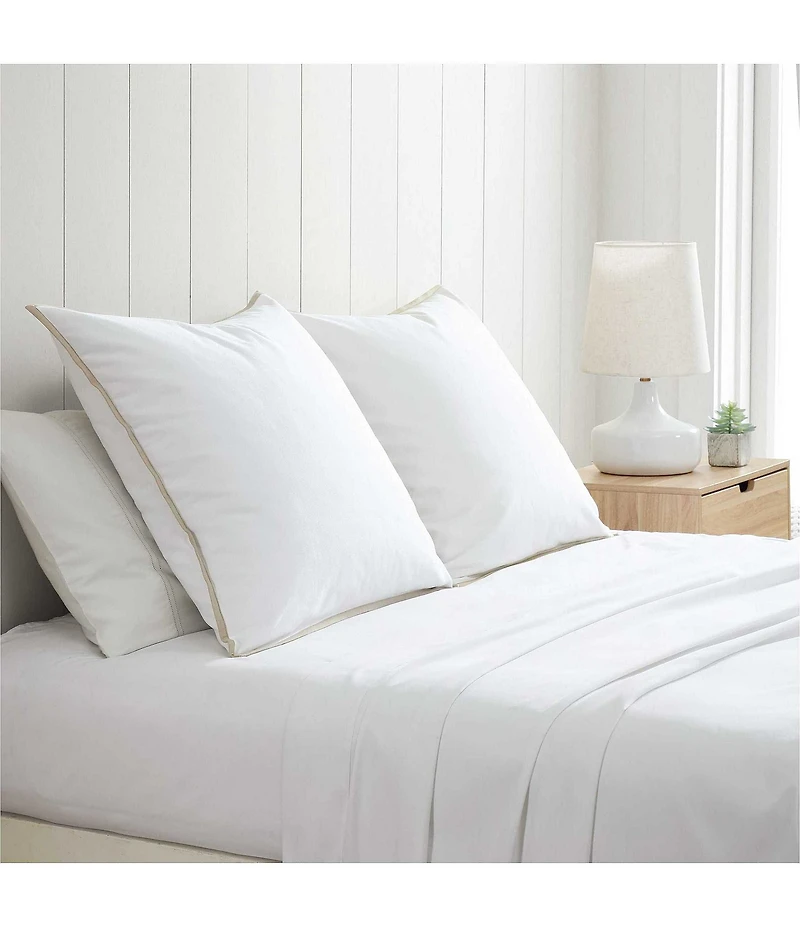 Tommy Bahama Basic Canvas Contrast Trim Euro Shams, Set of 2