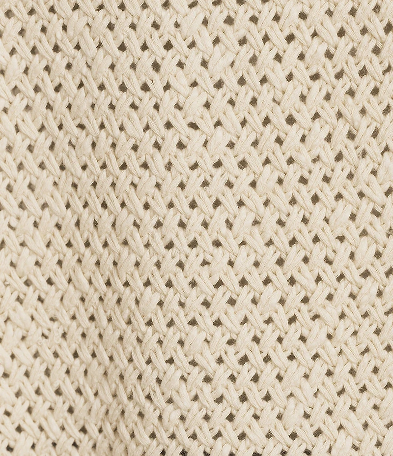 Tommy Bahama Basket Stitch Textured Knit Crew Neck Long Sleeve Pullover Sweater