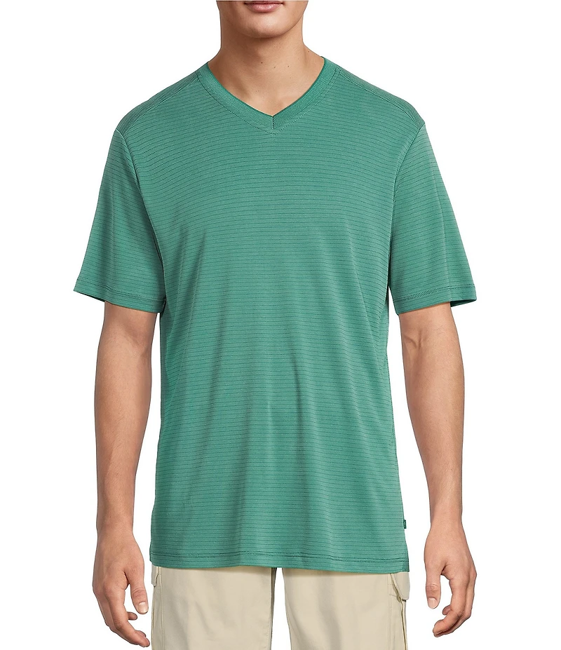 Tommy Bahama Bay Stripe V-Neck Short Sleeve T-Shirt