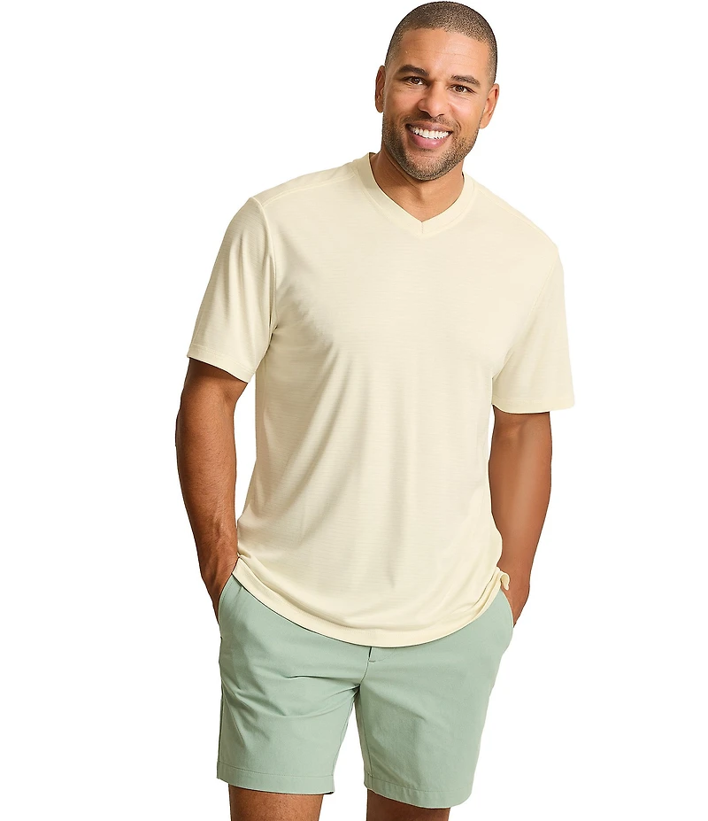 Tommy Bahama Bay Stripe V-Neck Short Sleeve T-Shirt