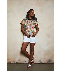 Tommy Bahama Beach Bloom Poplin V-Neck Short Sleeve Top