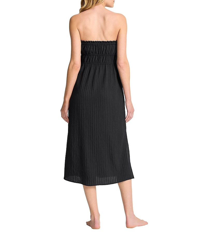 Tommy Bahama Beachy Woven Strapless Midi Dress Swim Cover-Up