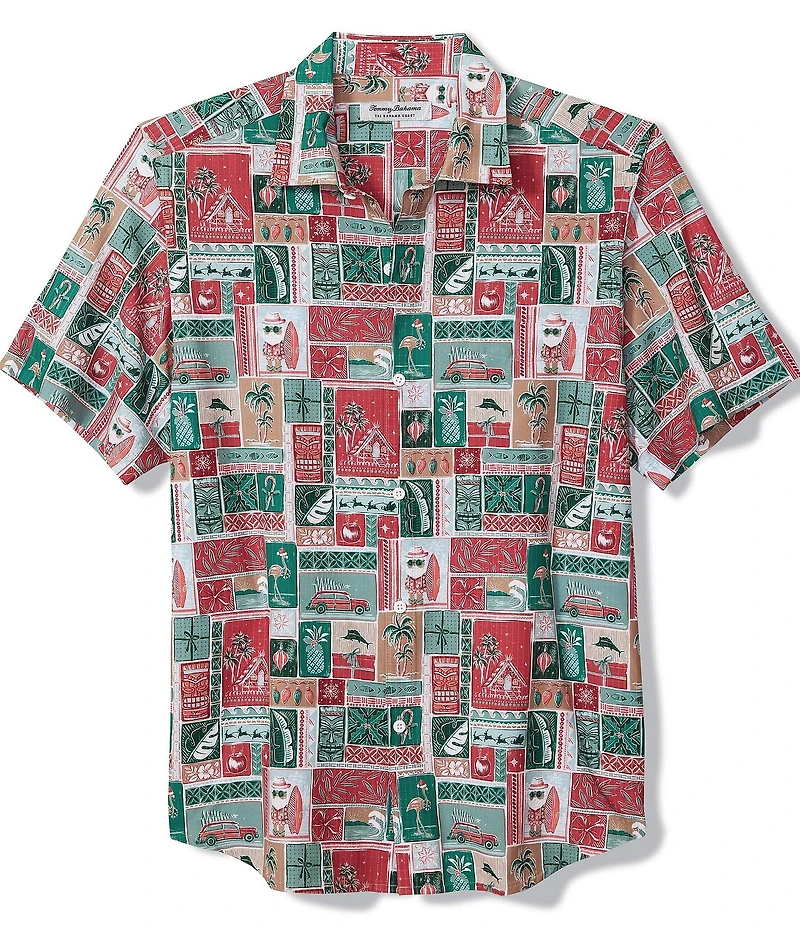 Tommy Bahama Big & Tall Bahama Coast Gift Wrap Woven Short Sleeve T-Shirt