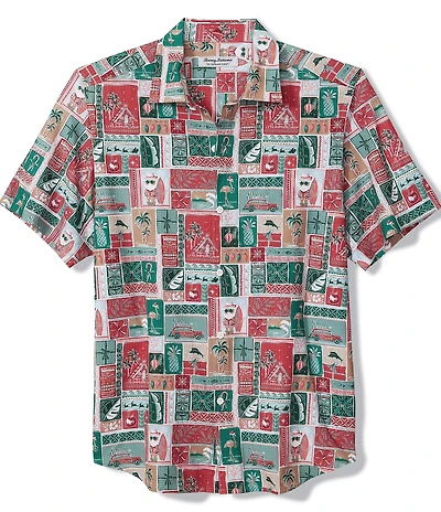 Tommy Bahama Big & Tall Bahama Coast Gift Wrap Woven Short Sleeve T-Shirt