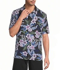 Tommy Bahama Big & Tall Bahama Coast Midnight Flora Short Sleeve Woven Camp Shirt