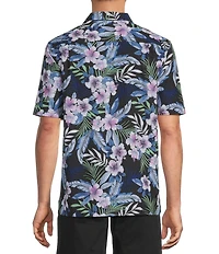 Tommy Bahama Big & Tall Bahama Coast Midnight Flora Short Sleeve Woven Camp Shirt