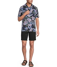 Tommy Bahama Big & Tall Bahama Coast Midnight Flora Short Sleeve Woven Camp Shirt
