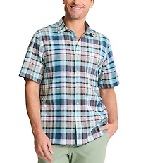 Tommy Bahama Big & Tall Barbados Breeze Tavira Check Short Sleeve Woven Shirt