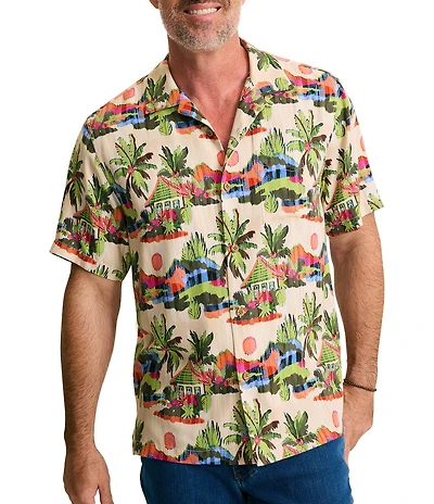 Tommy Bahama Big & Tall Cabana Skies Short Sleeve Woven Camp Shirt
