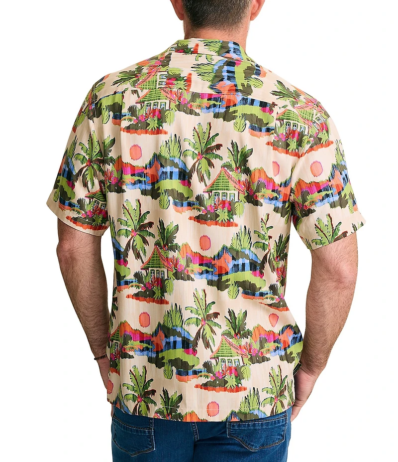 Tommy Bahama Big & Tall Cabana Skies Short Sleeve Woven Camp Shirt