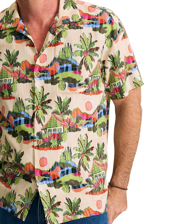 Tommy Bahama Big & Tall Cabana Skies Short Sleeve Woven Camp Shirt