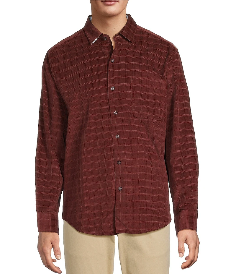 Tommy Bahama Big & Tall Check Island Cord Long Sleeve Woven Shirt
