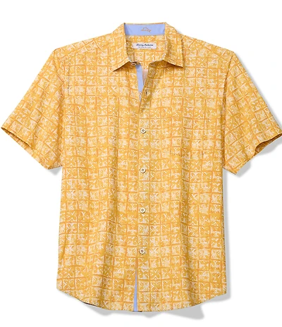 Tommy Bahama Big & Tall Coastal Ease Carrico Tiles Short Sleeve Woven Shirt