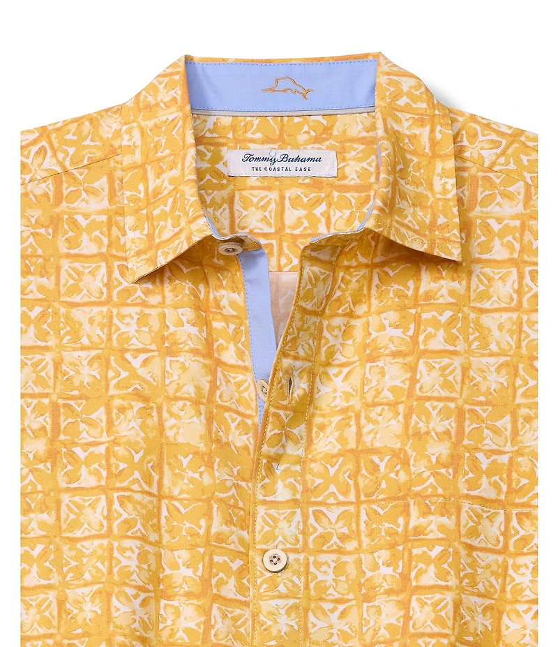 Tommy Bahama Big & Tall Coastal Ease Carrico Tiles Short Sleeve Woven Shirt