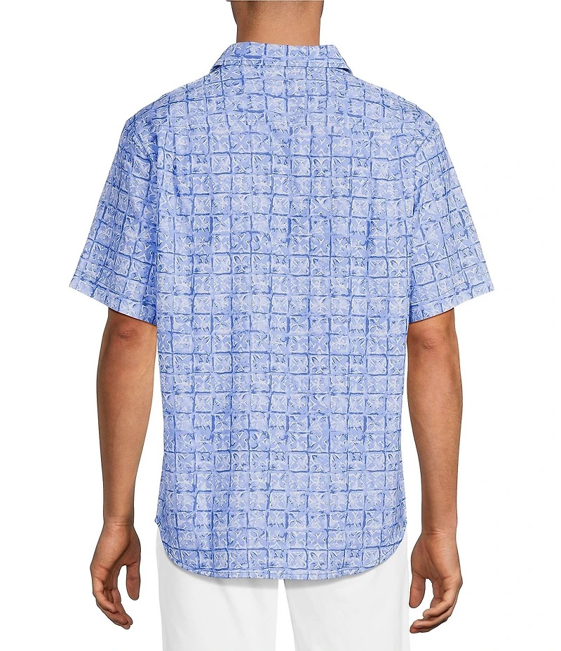 Tommy Bahama Big & Tall Coastal Ease Carrico Tiles Short Sleeve Woven Shirt