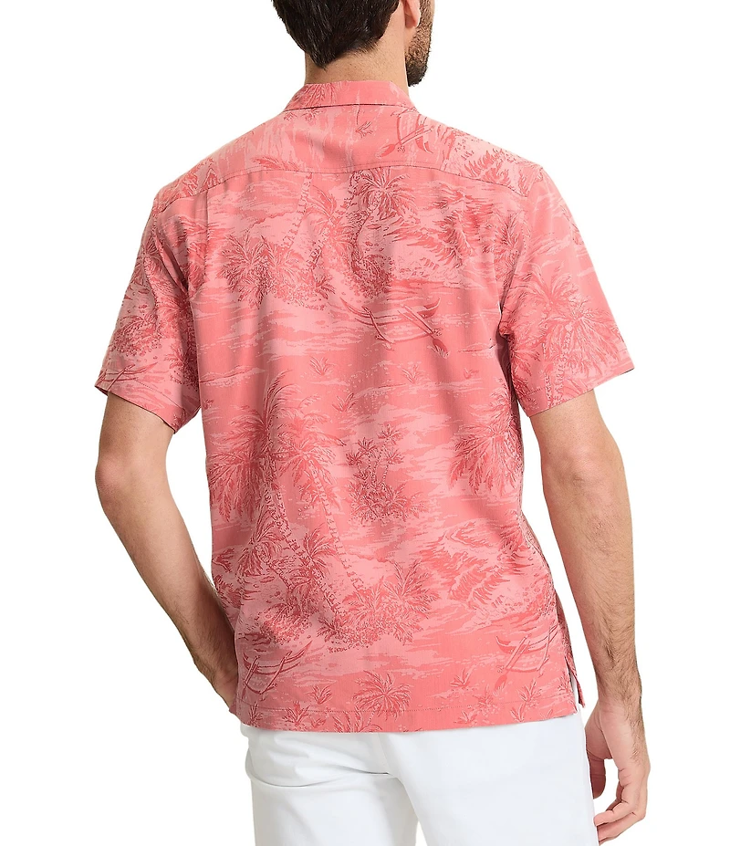 Tommy Bahama Big & Tall Coastal Ease Palms Short Sleeve Woven Camp Shirt