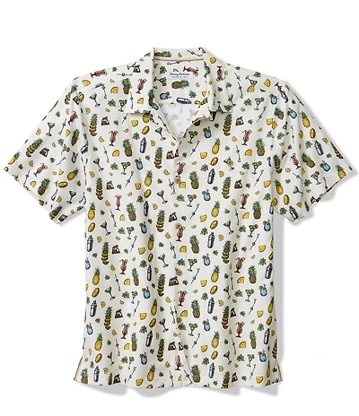 Tommy Bahama Big & Tall Coastal Ease Shake And Sip Short Sleeve Woven Camp Shirt