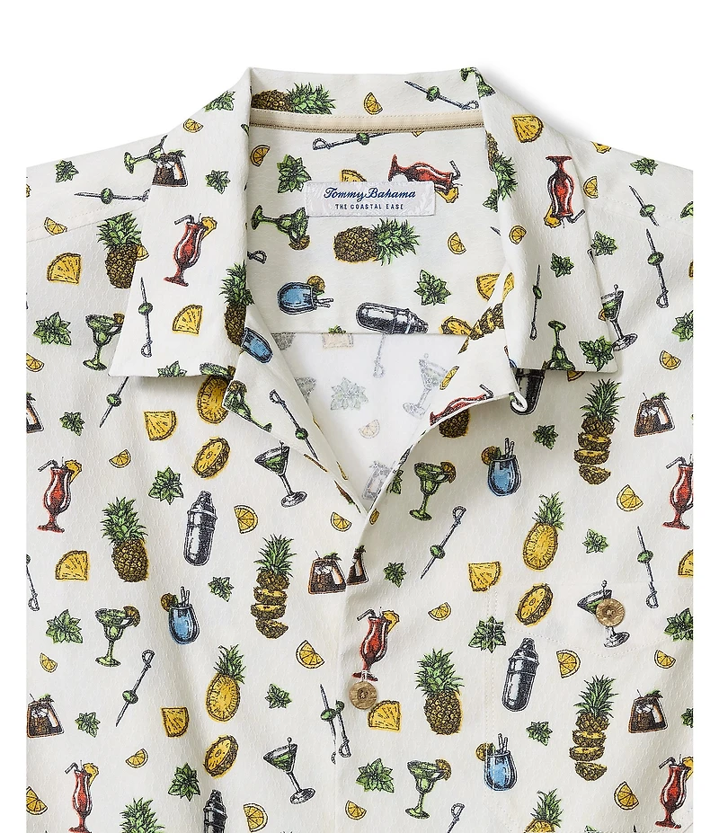 Tommy Bahama Big & Tall Coastal Ease Shake And Sip Short Sleeve Woven Camp Shirt