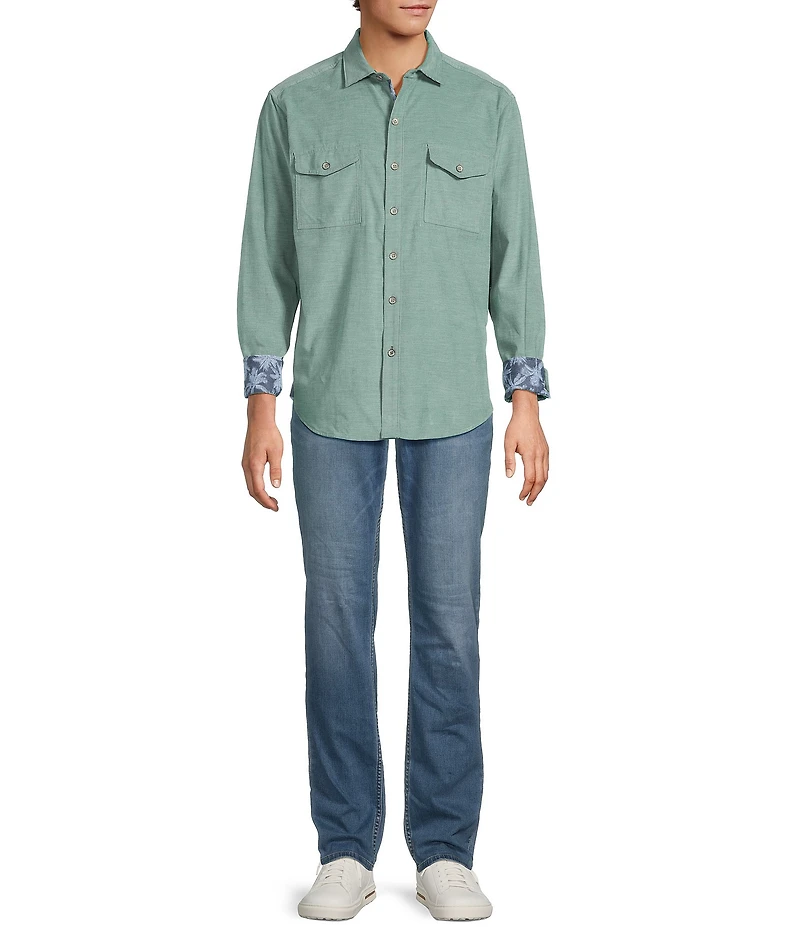 Tommy Bahama Big & Tall Coastline Cord Heather Bay Long Sleeve Woven Shirt