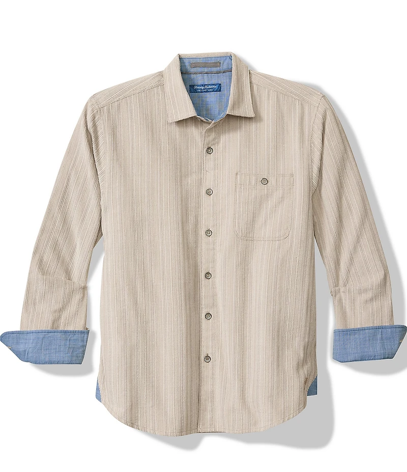 Tommy Bahama Big & Tall Coastline Cord Montecito Stripe Long Sleeve Woven Shirt