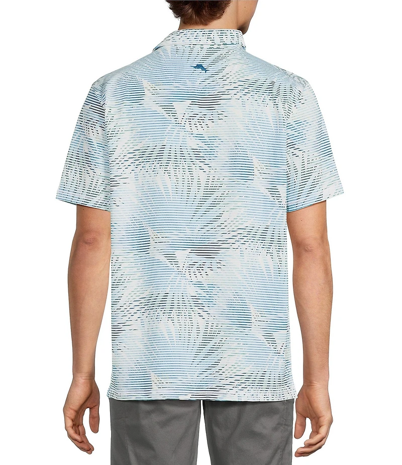 Tommy Bahama Big & Tall Costa Wave Fiore Fronds Tropical Short Sleeve Knit Polo Shirt