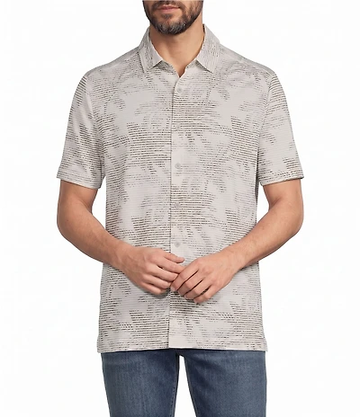 Tommy Bahama Big & Tall Costa Wave Palm Rays Camp Short Sleeve Woven Shirt