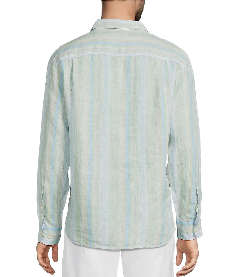 Tommy Bahama Big & Tall Delgada Stripe Long Sleeve Woven Shirt