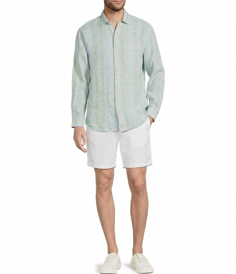 Tommy Bahama Big & Tall Delgada Stripe Long Sleeve Woven Shirt
