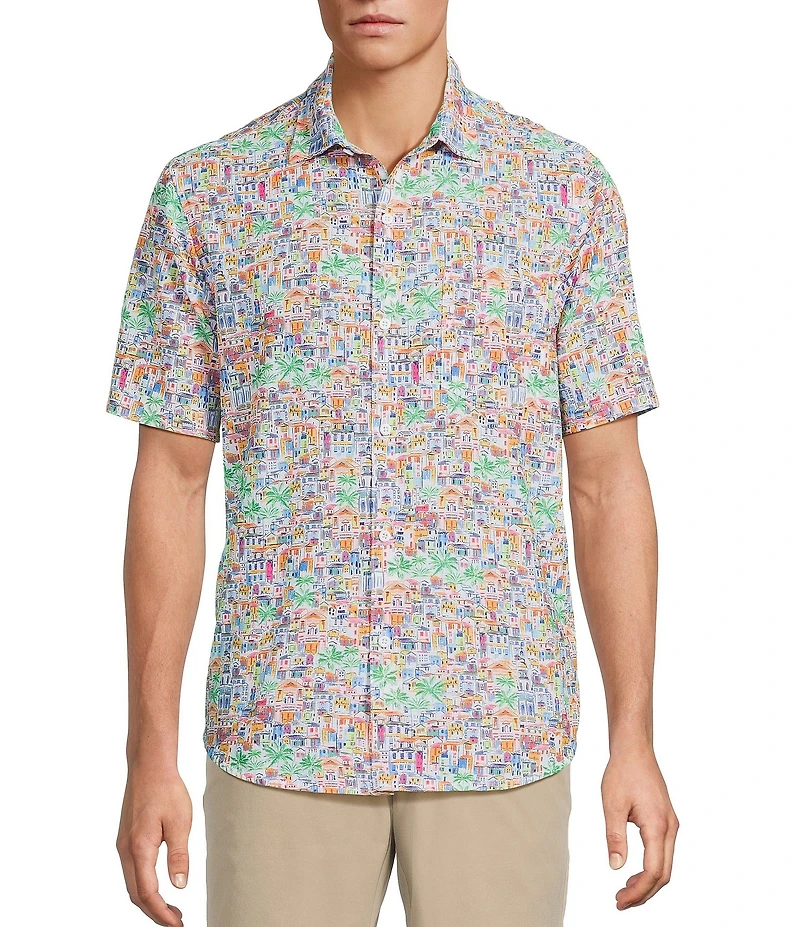 Tommy Bahama Big & Tall IslandZone Bahama Coast Amalfi Views Short Sleeve Woven Shirt