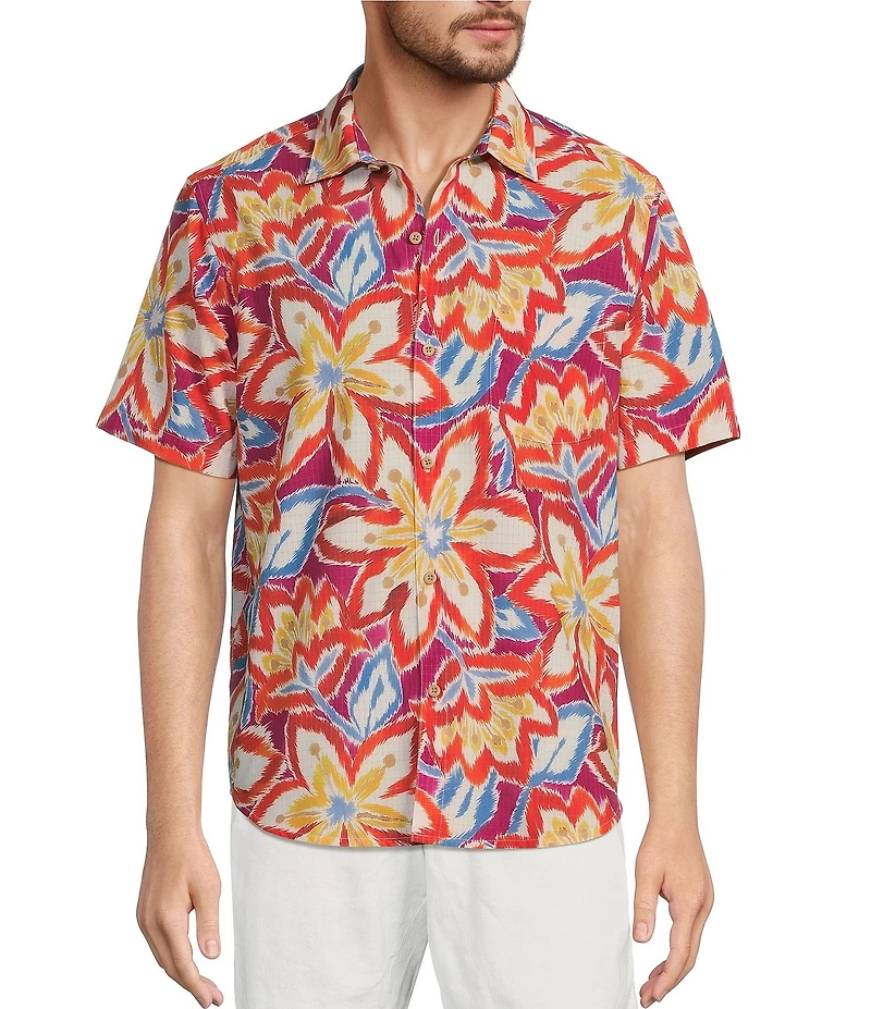 Tommy Bahama Big & Tall IslandZone Bahama Coast Floral Fusion Short Sleeve Woven Shirt