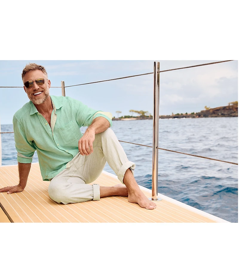 Tommy Bahama Big & Tall Linen Paradise Breezer Long Sleeve Woven Shirt