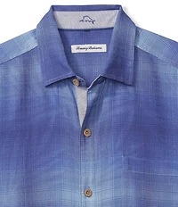 Tommy Bahama Big & Tall Madera Ombre Plaid Short Sleeve Woven Shirt