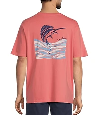 Tommy Bahama Big & Tall Marlin Waves Short Sleeve T-Shirt