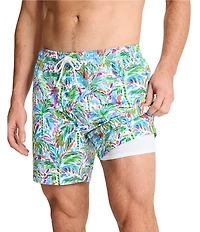 Tommy Bahama Big & Tall Naples Poolside Palms 6#double; Inseam and 7#double; Inseam Swim Trunks