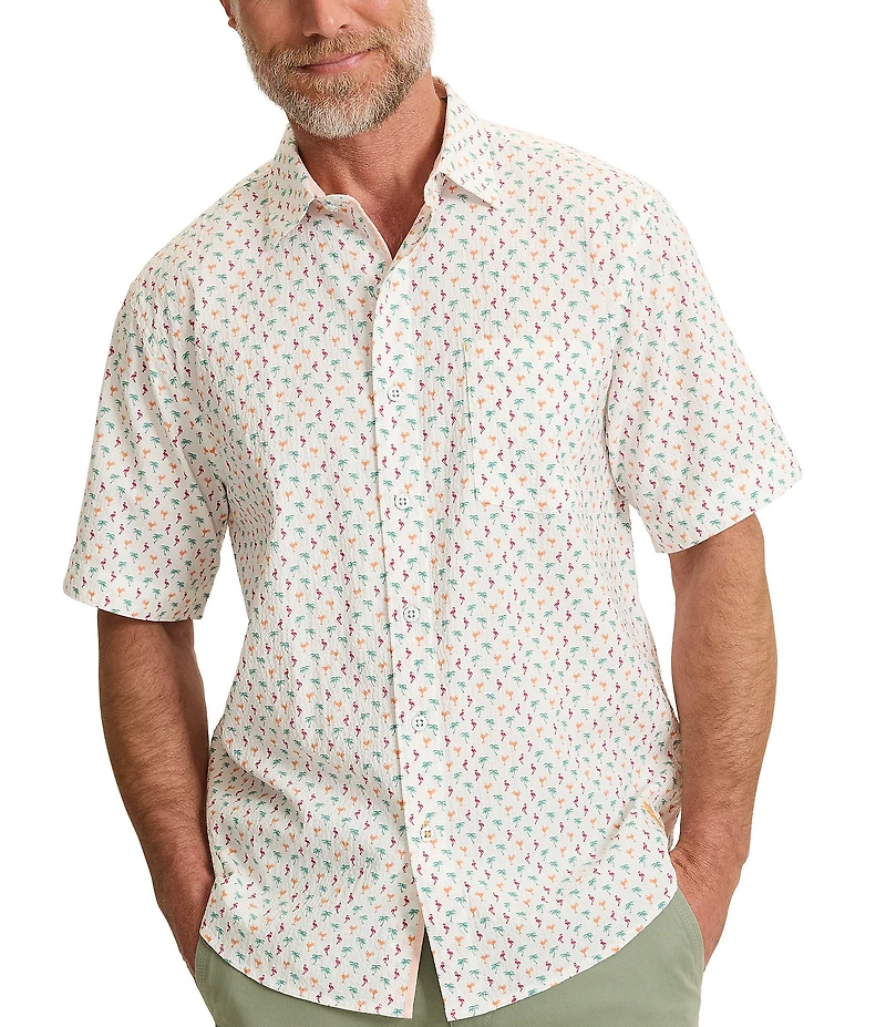 Tommy Bahama Big & Tall Nova Wave Flock It To You Short Sleeve Woven Shirt