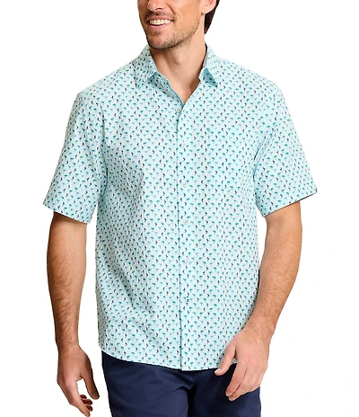 Tommy Bahama Big & Tall Nova Wave Flock It To You Short Sleeve Woven Shirt