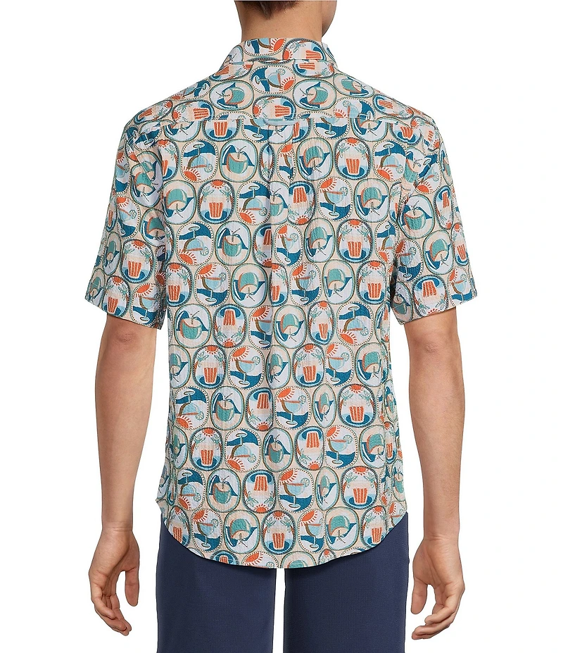 Tommy Bahama Big & Tall Nova Wave Glass Half Full Short Sleeve Woven Shirt