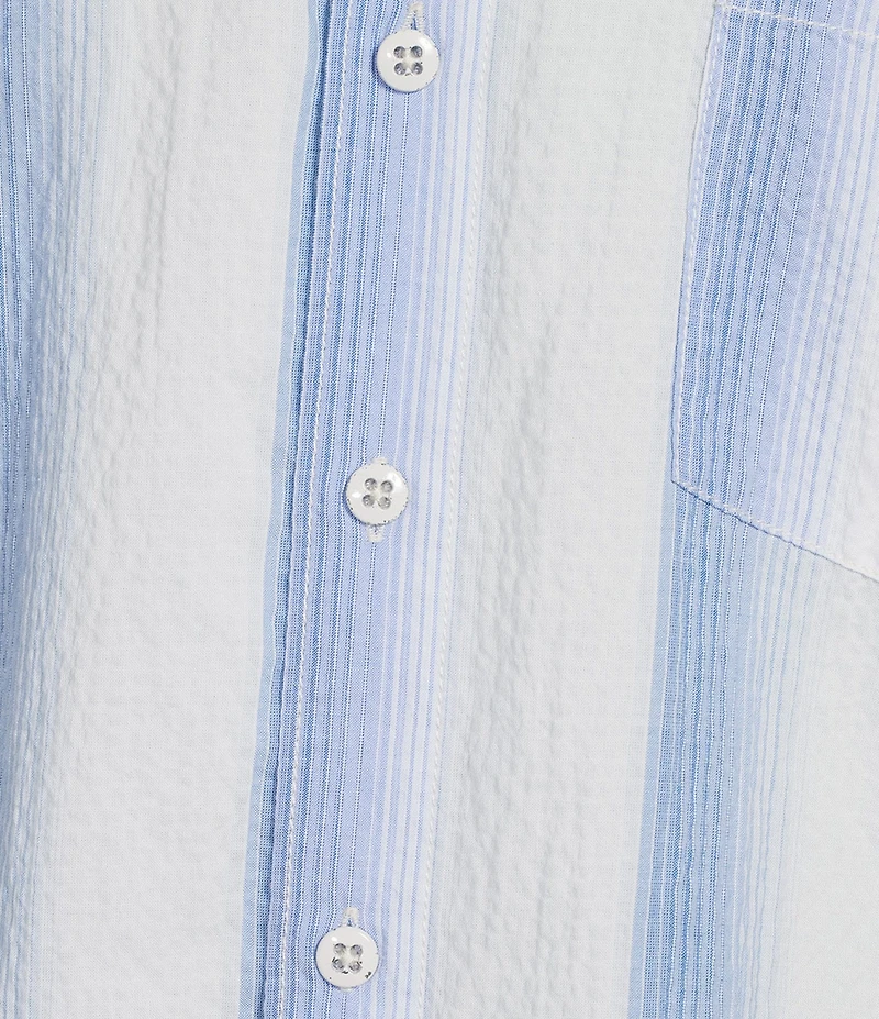 Tommy Bahama Big & Tall Nova Wave Maliblue Stripe Short Sleeve Woven Shirt
