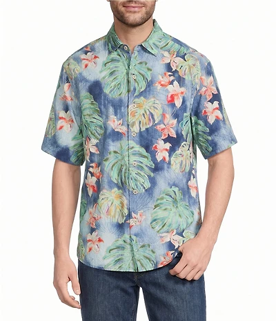 Tommy Bahama Big & Tall Nova Wave Mira Jungle Floral Short Sleeve Woven Shirt