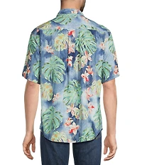 Tommy Bahama Big & Tall Nova Wave Mira Jungle Floral Short Sleeve Woven Shirt