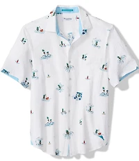 Tommy Bahama Big & Tall Nova Wave Pineapple Pete Stretch Short Sleeve Button Front Woven Shirt