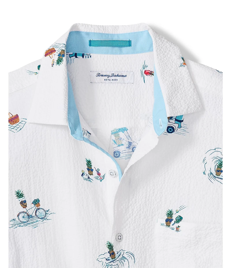 Tommy Bahama Big & Tall Nova Wave Pineapple Pete Stretch Short Sleeve Button Front Woven Shirt